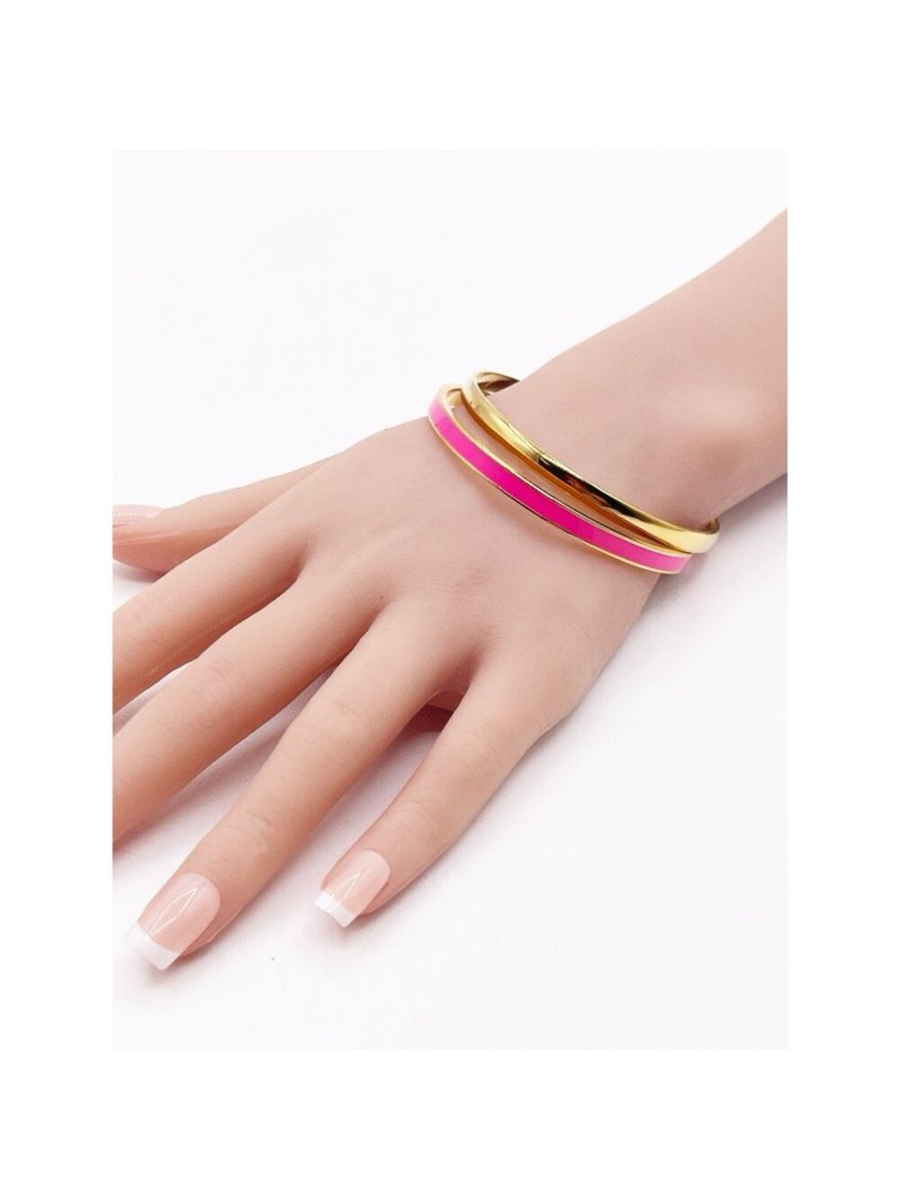 Kate Spade NY Gold Tone Hot Pink Hot To Trot & Heart Of Gold Bangle Bracelet Set